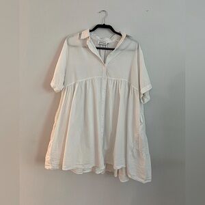 Petal & Pup White Yorke Dress | Short Sleeve Button Down